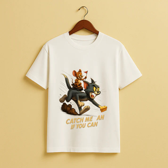 Catch Me If You Can – Tom & Jerry Action Chase Graphic T-Shirt