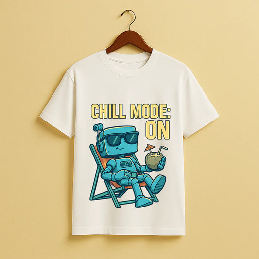 Chill Mode ON – Relaxed Robot Vacation Vibe T-Shirt