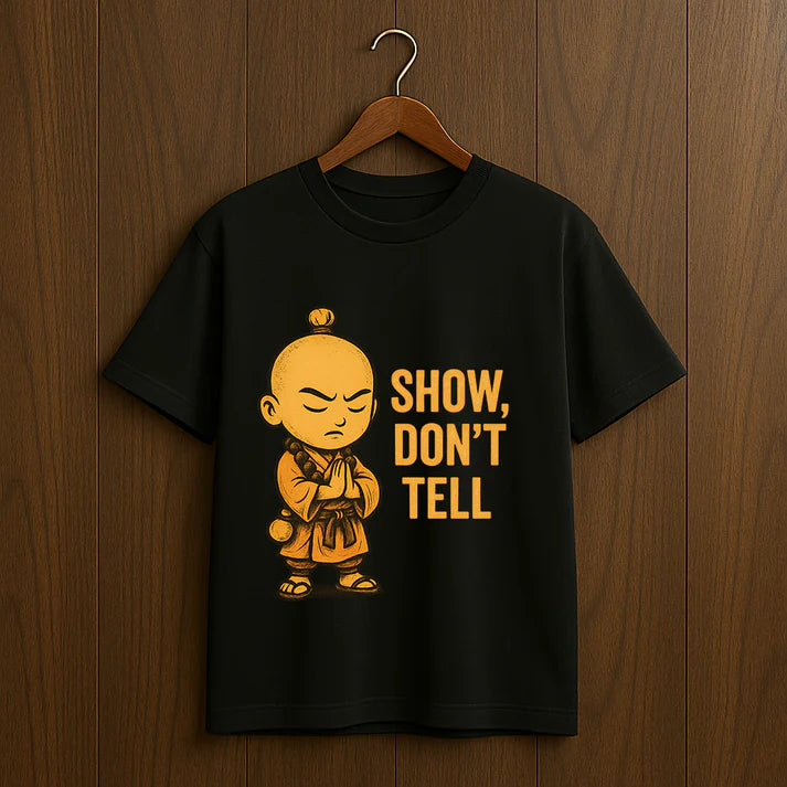 Show Don’t Tell – Monk Attitude Graphic T-Shirt