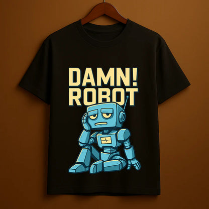 Damn Robot 2.0 – Fed-Up Bot Graphic T-Shirt (Relatable Series)