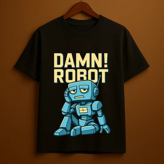 Damn Robot 2.0 – Fed-Up Bot Graphic T-Shirt (Relatable Series)